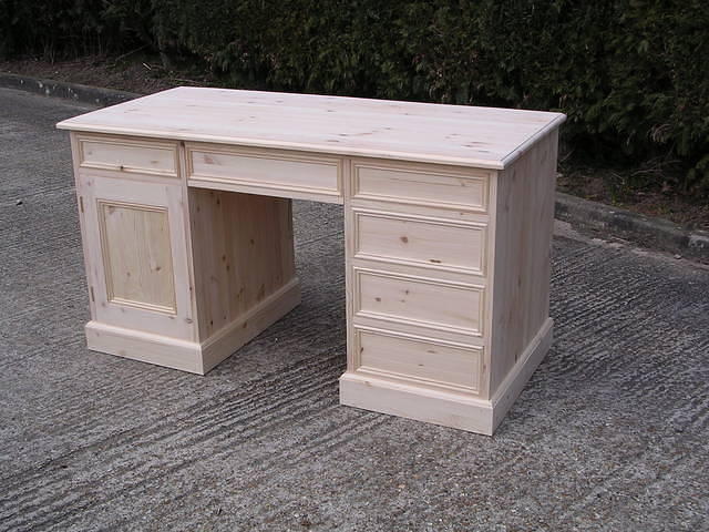 1 piece twin pedestal desk