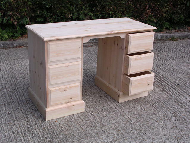 One piece Twin Pedestal Desk