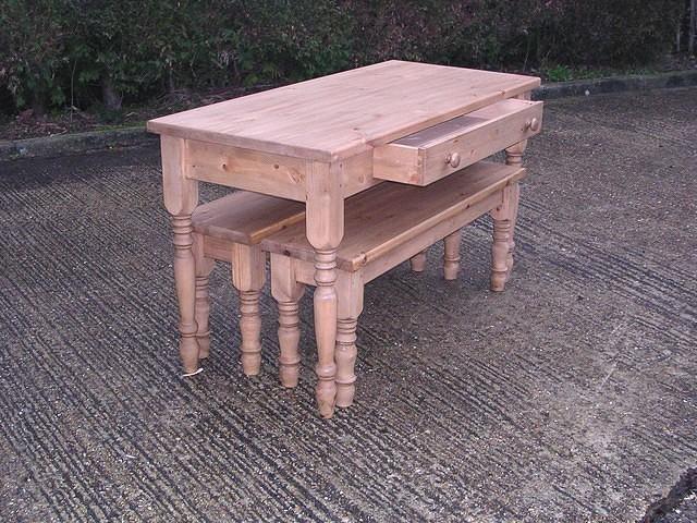 Farmhouse Table with 2 benches