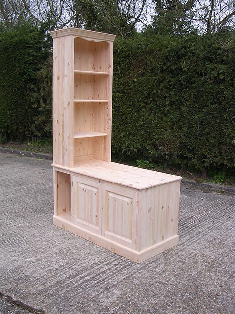 Corner bookcase and cupboard