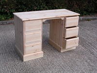 One piece Twin Pedestal Desk